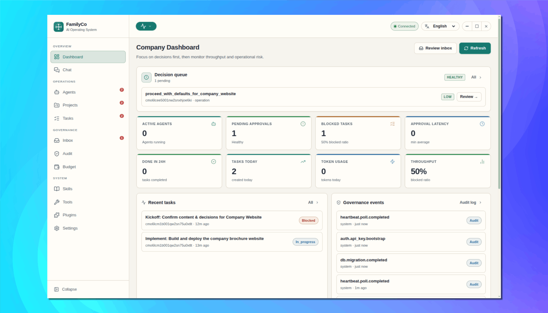 FamilyCo — AI-powered task automation desktop app screenshot 1