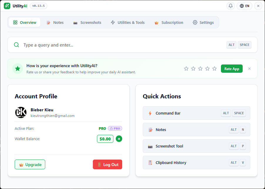 UtilityAI - trợ lý năng suất desktop tích hợp AI ảnh nhỏ 3